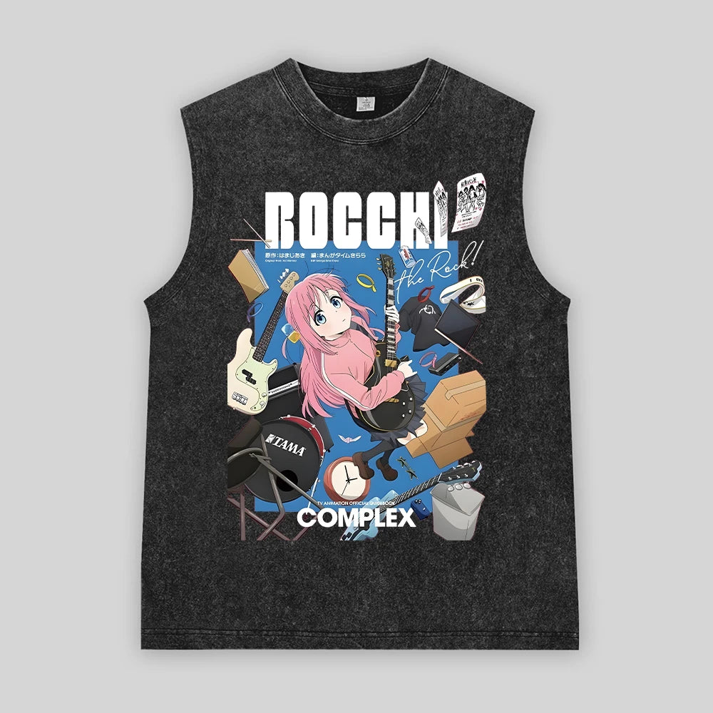 Bocchi the Rock! Oversized Band Vest – Unisex Anime Cotton Tank Top