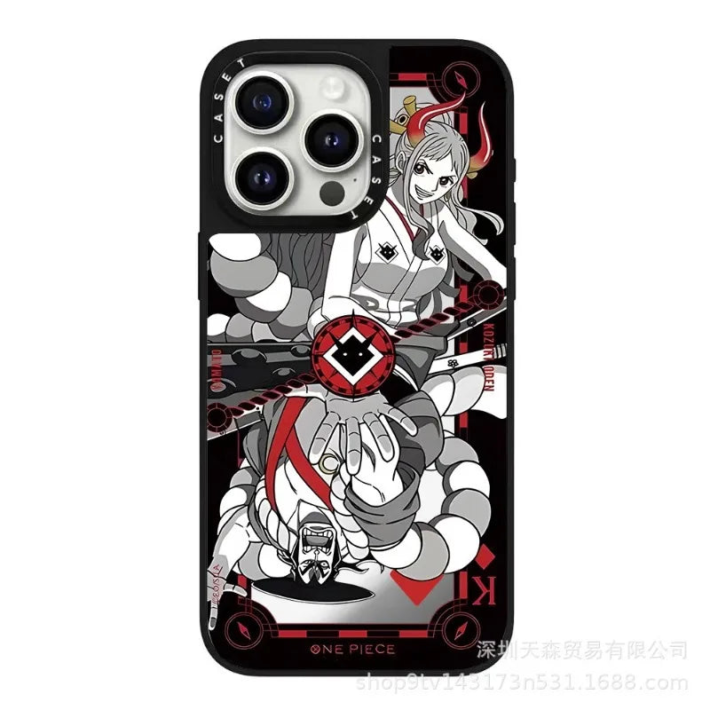 One Piece x Naruto Mirror Phone Case – Anti-Fall Collection for iPhone 16 Pro Max