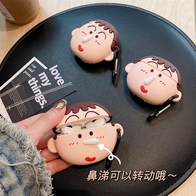 Cute 3D anime Snot Boy For Airpods Pro 2 Case,Soft Bluetooth Protective Earphone Cover For Airpods Pro Case For Boys Men