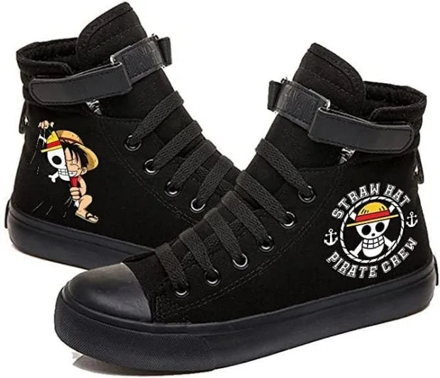 New Style Animation One Piece Luffy Autumn and Winter High Top Students Leisure Sports Shoes Breathable Non-slip Shoes Gifts