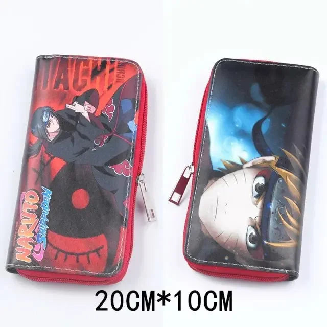Naruto Sasuke Men Wallets Fashion Money Bag Zipper Coin Purse Female Purse Card Holder Multilayer Capacity Storage Bag Gift New
