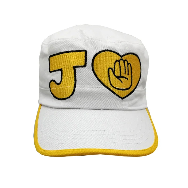 Anime JoJo's Bizarre Adventure Baseball Cap Kujo Jotaro Cosplay Hat White Peaked Cap