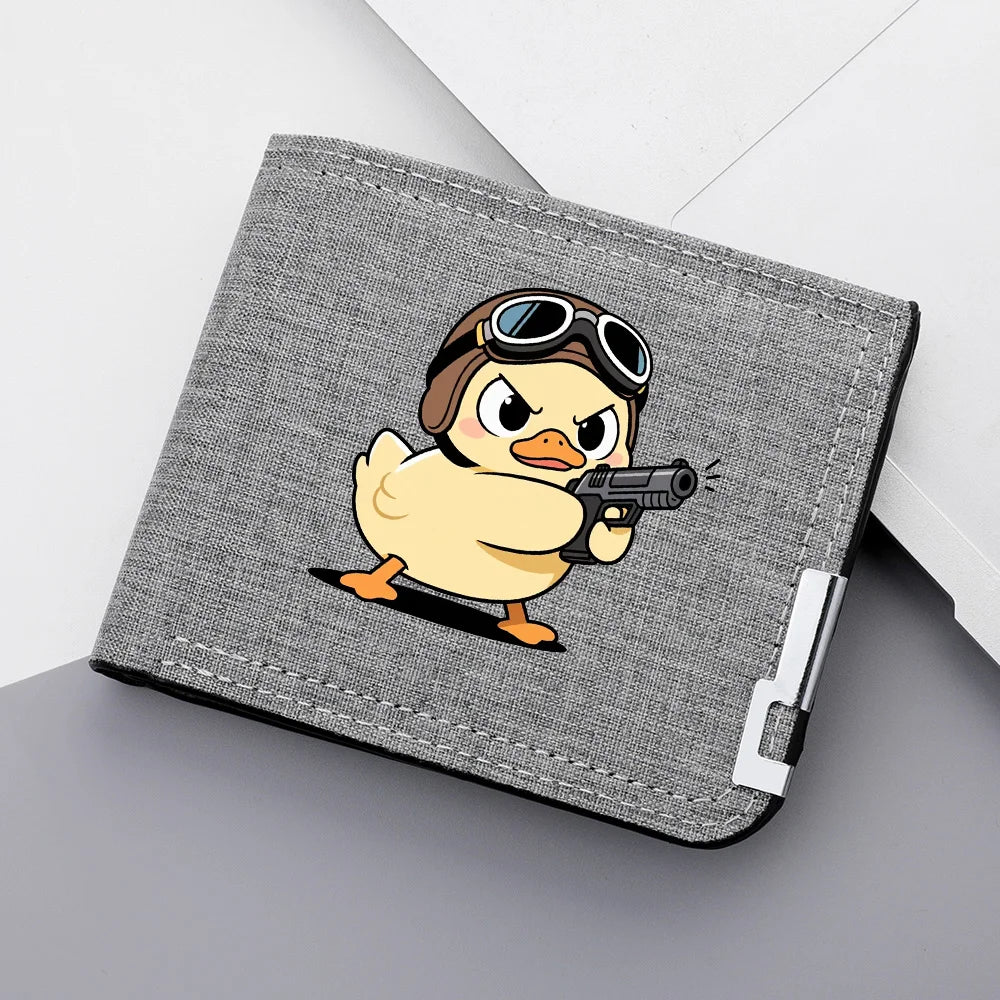 Men's Short Wallet Canvas Material Anime Personality Youth High School Multi-Slot Card Wallet