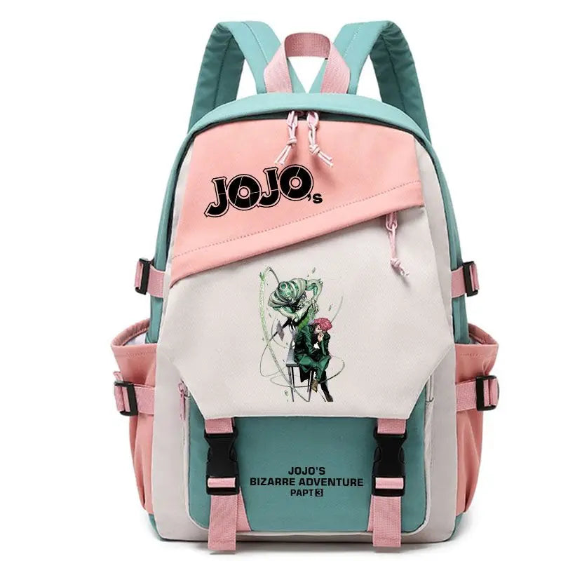 Kujō Jōtarō Anime JoJo's Bizarre Adventure Backpack Student School Bag Canvas Teens Outdoor Travel Backpack Fashion Gift