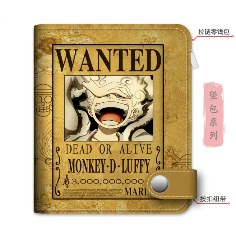 Anime One Piece Figure Wallet Luffy Purse Zoro Ace Bounty Order Skeleton Pattern Pu Kawaii Wallet Card Holder Purse