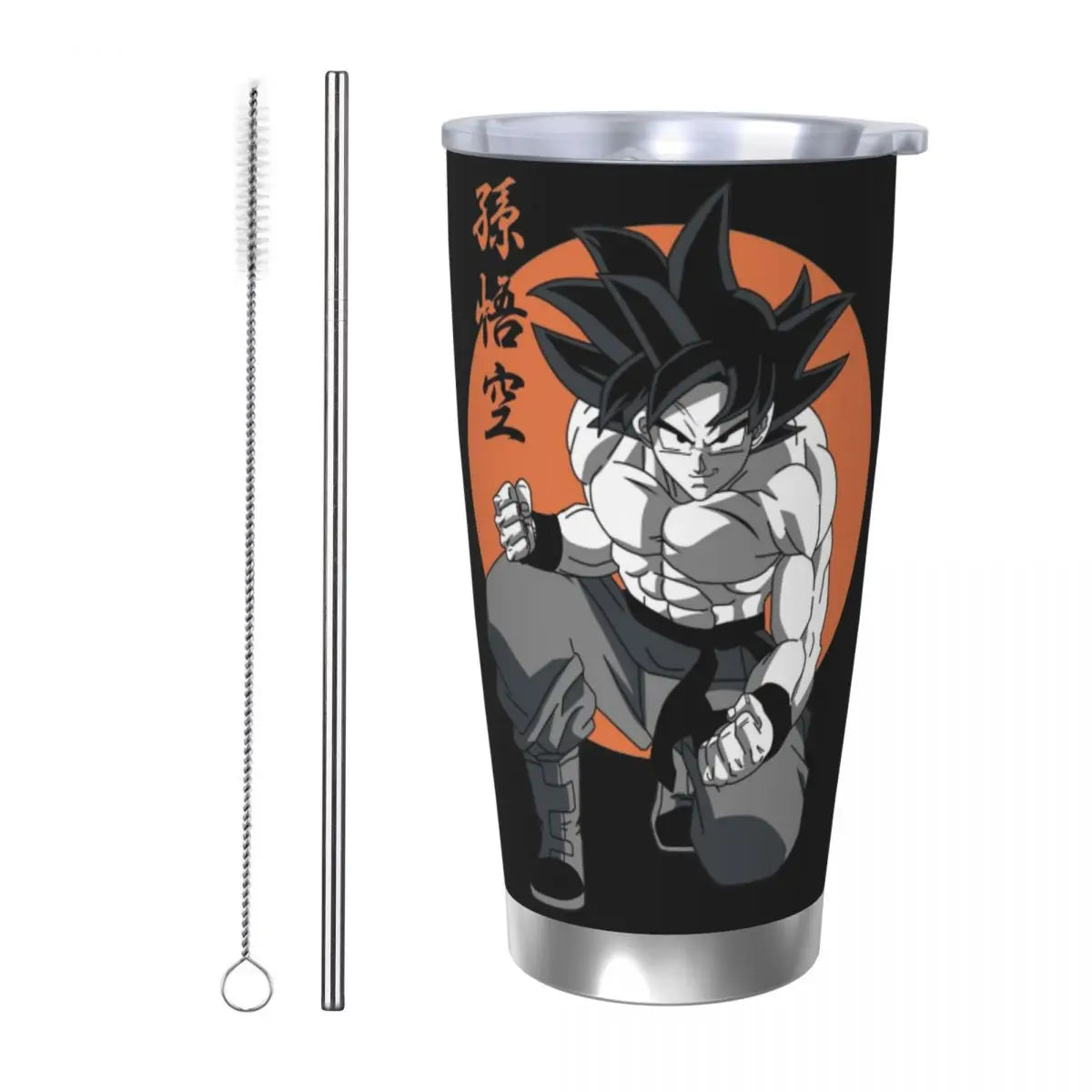 Son Goku & Vegeta DBZ Stainless Steel Tumbler – Double Wall Hot & Cold Cup with Straw