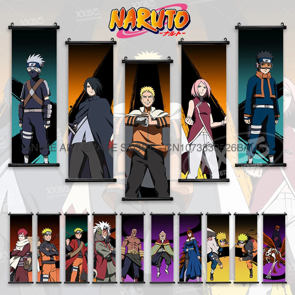 Naruto Characters Wall Scroll Decoration