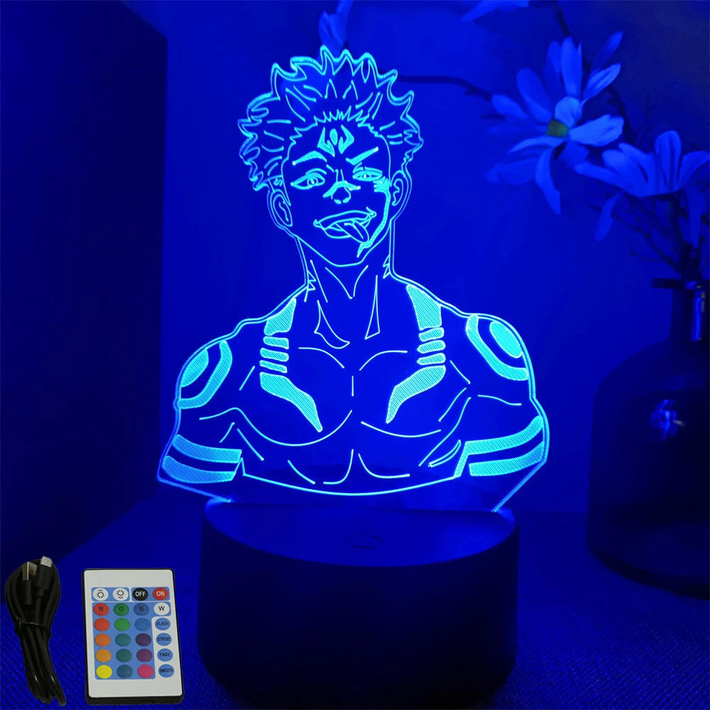 3D Anime Lamp Jujutsu Kaisen Led Night Light RGB Table Lamps Satoru Gojo Action Figure Kids Bedroom Desk Home Decor Friend