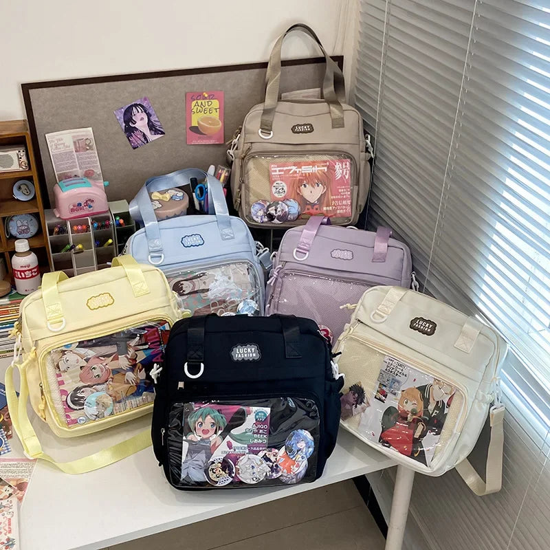 Multifunctional Shoulder Anime Spy × Family Crossbody Bag with Large Capacity for Students To Attend Classes and Tutoring Tote Bag for Girls