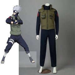 Anime Naruto Hatake Kakashi Cosplay Costume – Premium Ninja Uniform Full Outfit for Adults