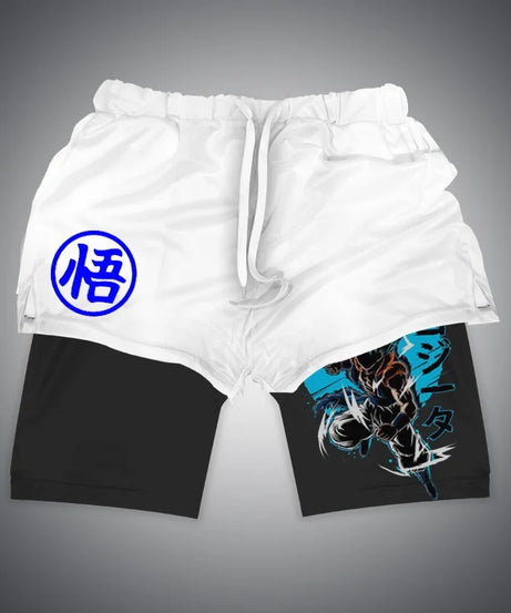 New Dragon Ball Son Goku Shorts Anime Men Double Layer Sports Short Pants Sportswear Jogger Breathable Beach Pants