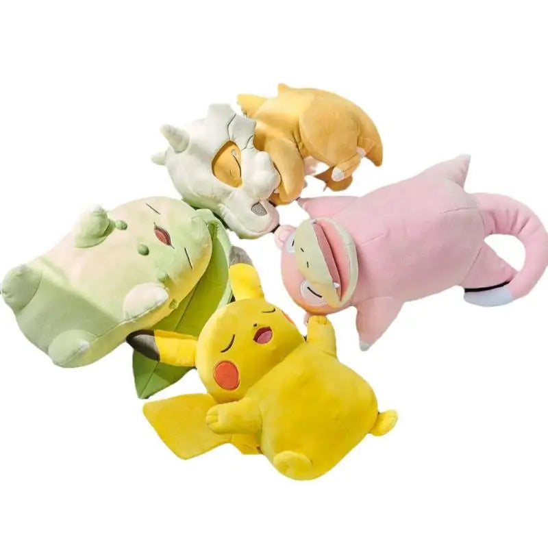 Cute Pokemon Slowpoke Chikorita Cubone Sleep Plush Pillow Ornament Anime Plush Dolls Children Birthday