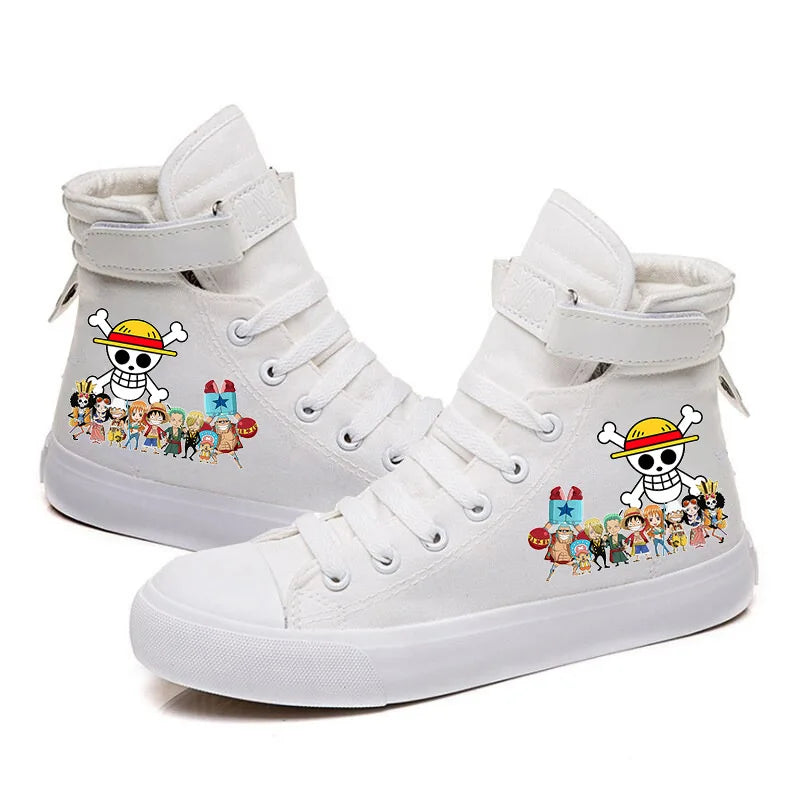 New Style Animation One Piece Luffy Autumn and Winter High Top Students Leisure Sports Shoes Breathable Non-slip Shoes Gifts