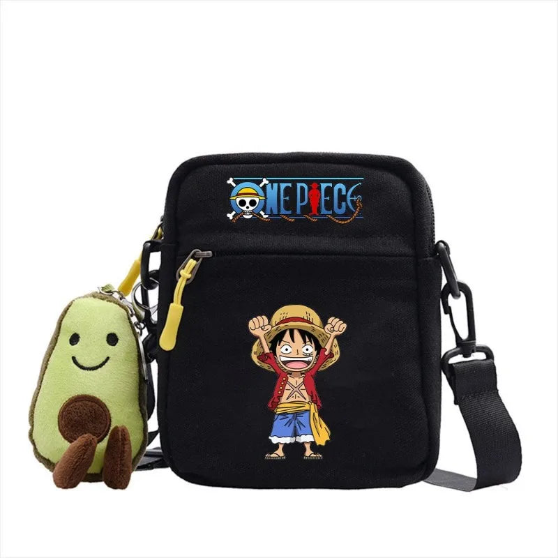 One Piece Shoulder Bag Anime Personality Creative Children's Print Crossbody Bag, Student Canvas Bag Holiday Gift