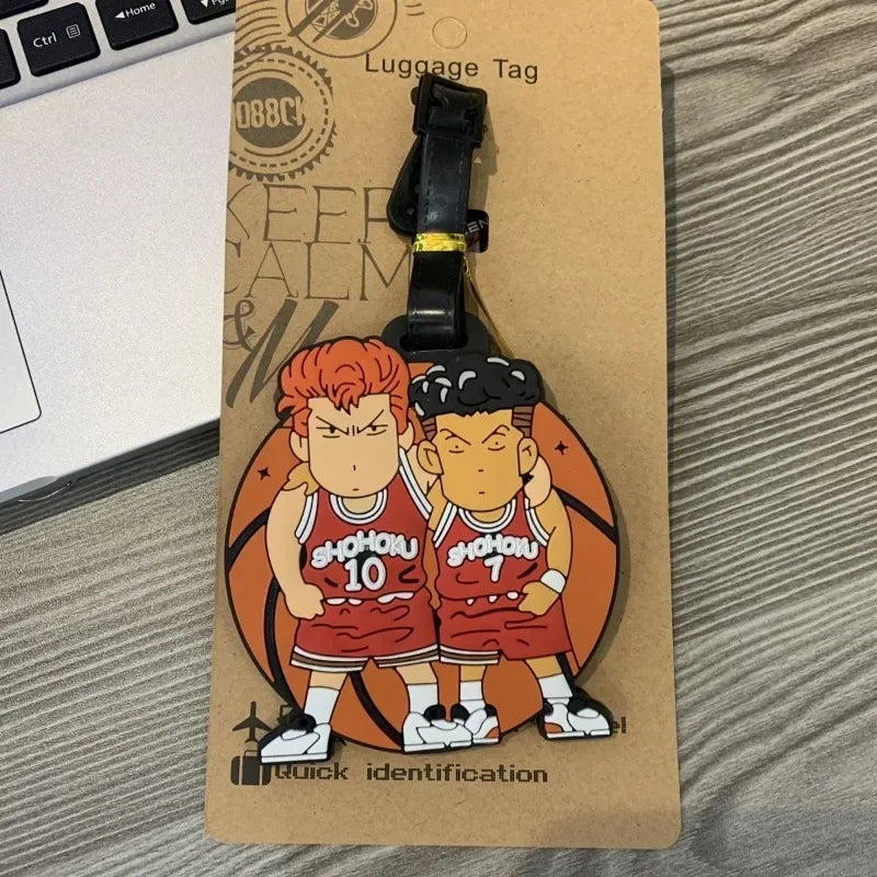 10cm anime cute slam dunk Rukawa Maple Sakuragi Mitsui silicone luggage tag travel checked bag charm diy Christmas gift