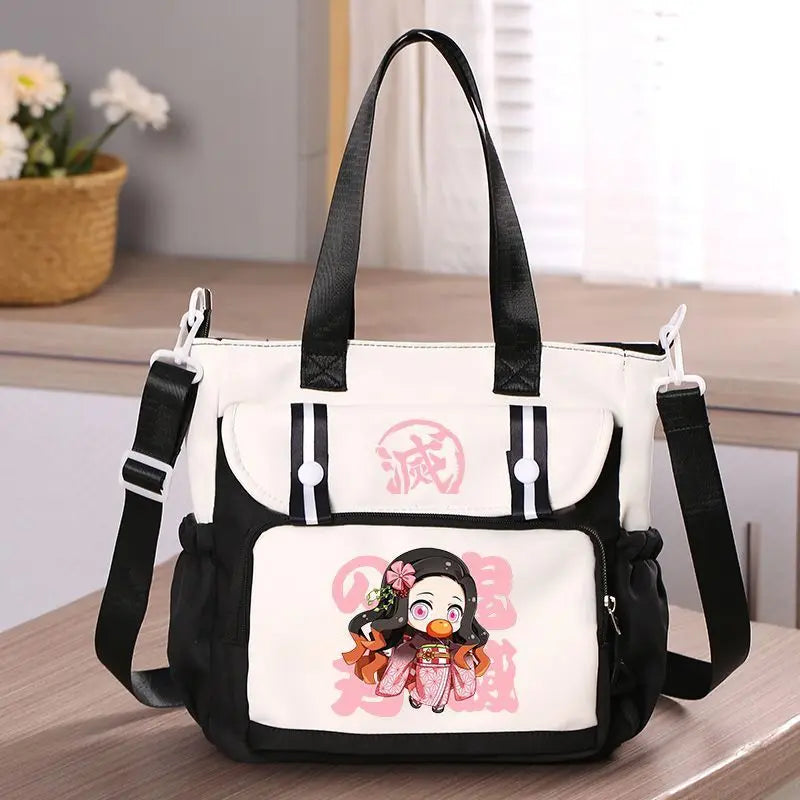 Anime Demon Slayer Kamado Tanjirou New Shoulderbag Men Women Crossbody Bags Student Fashion Large Capacity Handbag Holiday Gifts