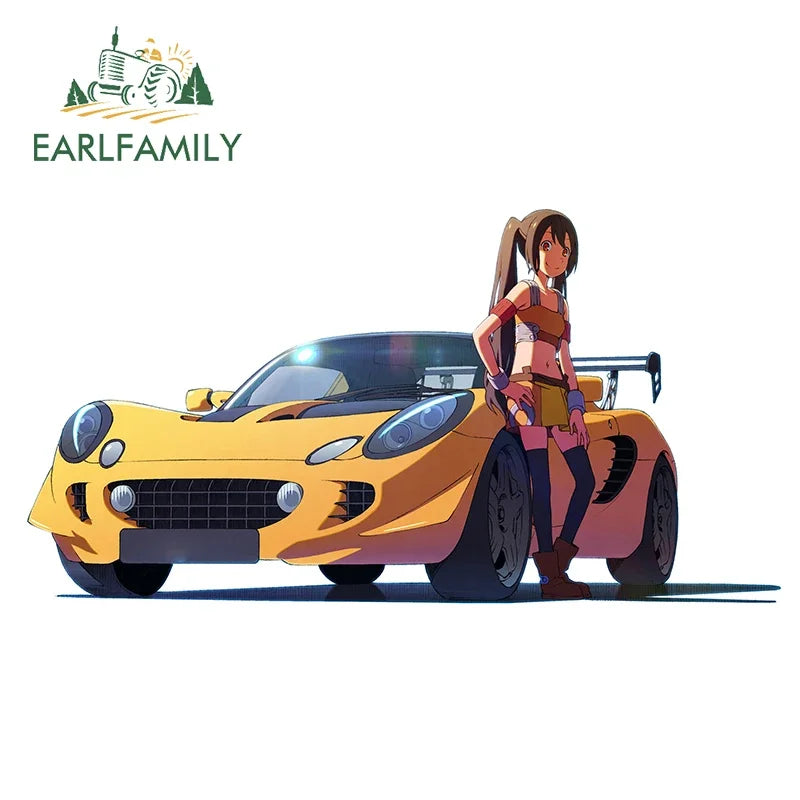 EARLFAMILY 13cm For ILLEGALSTREET X ANIME Window Fine Decal Sunscreen Car Sticker Anime Car Accessories Decoration