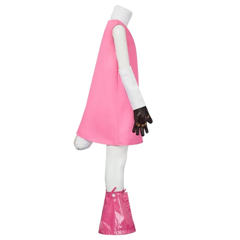 One Piece Anime Dr. Vegapunk Number 05 Clone Cosplay Costume Pink Dress with Foot Cover Cute Kawaii Halloween Outfit
