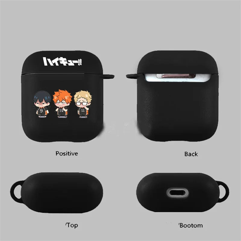 Cut Anime Oya Haikyuu Love Volleyball Earphone Case For AirPods 12 3 Pro Clear silicone wireless Bluetooth headphone case