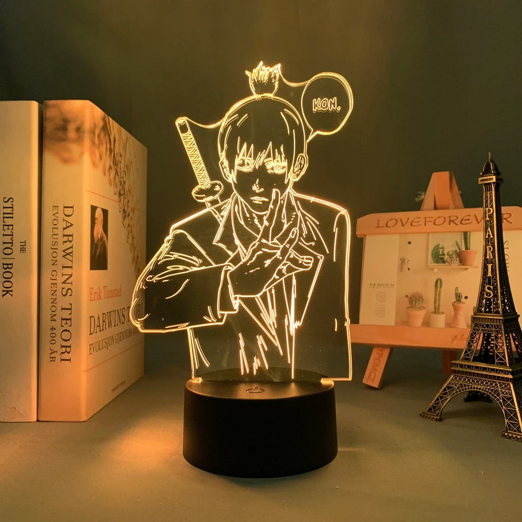 Anime Chainsaw Man Led Acrylic Stand Denji Power Makima Action Figure For Kids Bedroom Decor Nightlight Birthday