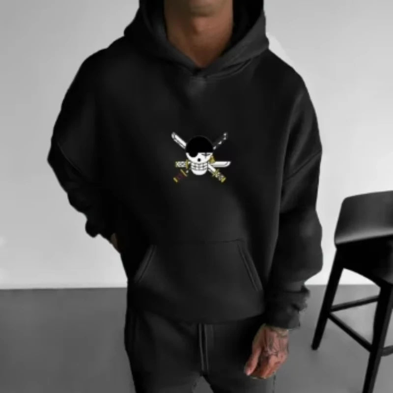 Men's Hoodie Anime One Piece Oversized Sweatshirt Women Long Sleeve  Y2k Clothes Autumn Winter Sweater Loose Cotton Tops Unisex