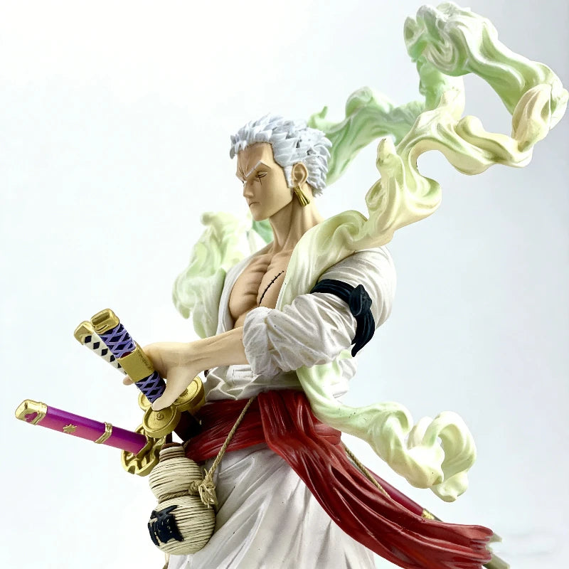 28cm One Piece Nika Style Roronoa Zoro Anime Figure PVC Double Head Statue Collectible Model Toy With Base Desktop Ornament Gift