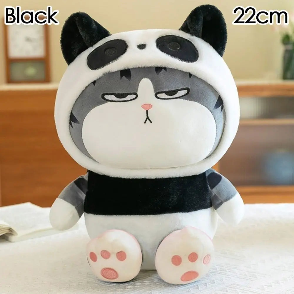 22/40cm Tabby Cat Doll Plush Toy Small Hooded Dressed Panda Frog Bunny Plushie Peluche Cosplay Animal Kids