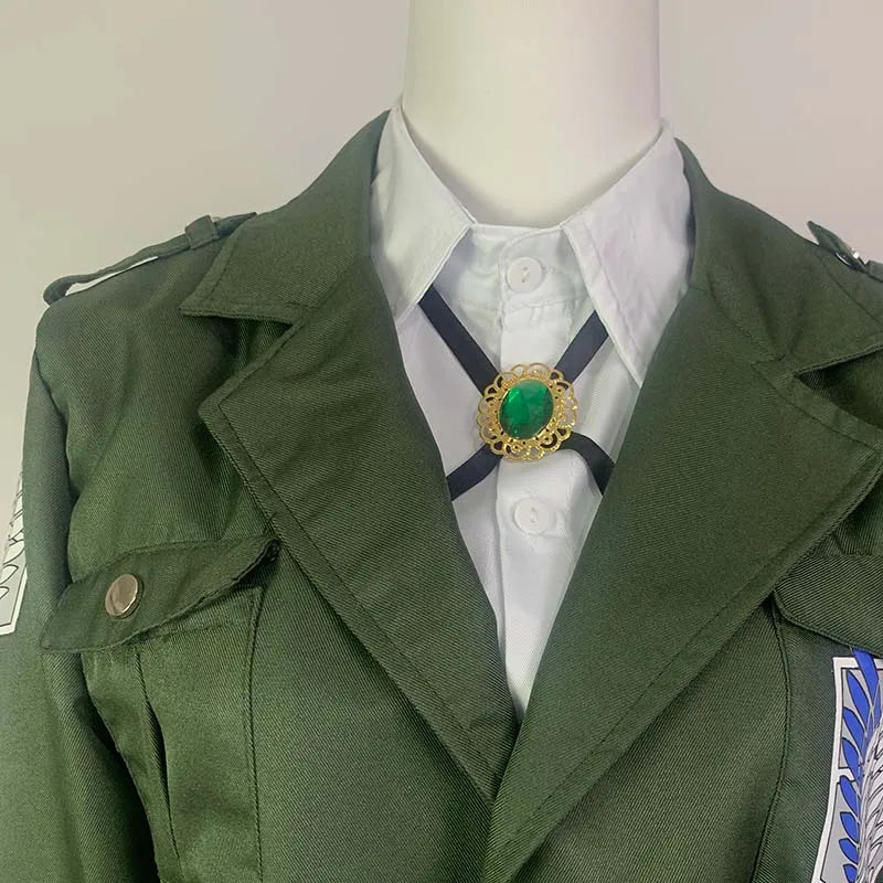 Shingekii No Kyojin Freedom Legion Green Cloak Cosplay Cape with Necklace for Anime Fans