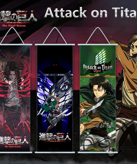 Attack on Titan Canvas Scroll – Anime Wall Art Poster for Room & Home Decor
