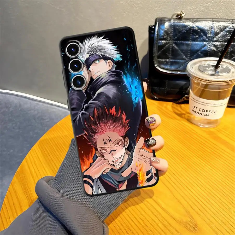 J-ujutsu K-aisen Soft Back Phone Cover Case for Samsung Galaxy A14 A15 A22 A23 A72 A73 A16 A21s A54 A71 A12 A13 A51 A52 A24 A31