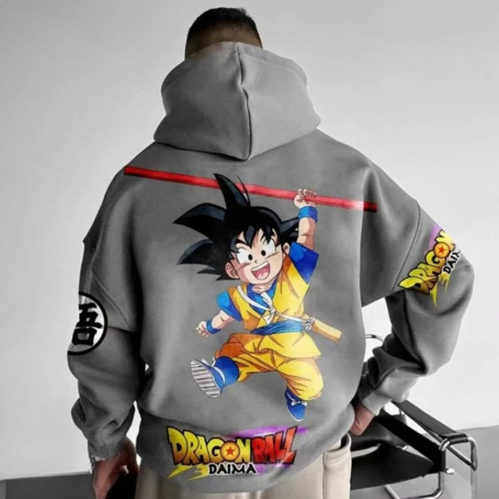Vintage Anime Dragon Ball Goku Oversized Men's Hoodie Y2k Clothes Sweatshirt Autumn Sweater Loose Cotton Women Long Sleeve Tops