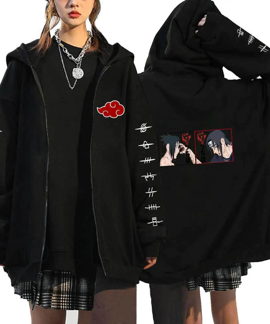 Autumn Zip Up Jacket Anime Naruto Figures Sweatshirt Men Women Plus Size Casual Clothing Harajuku Coat Halloween Gifts