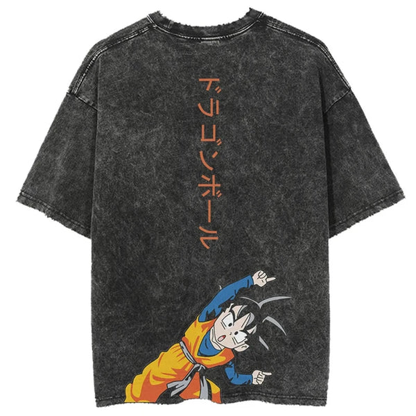 Dragon Ball Vintage-Washed T-Shirt — Oversized Cotton Tee