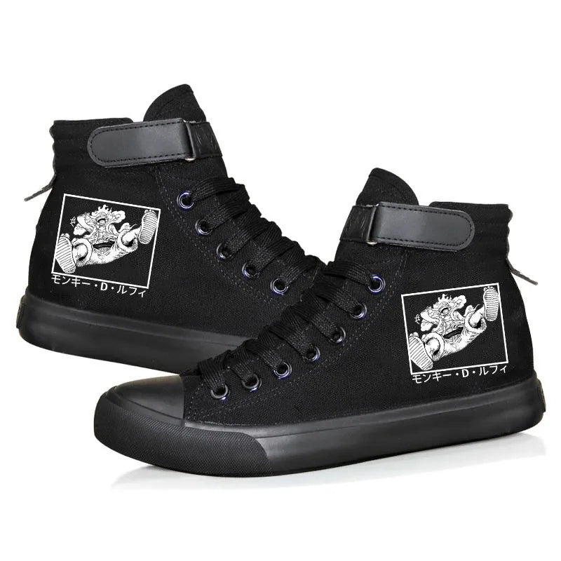 New Style Animation One Piece Luffy Autumn and Winter High Top Students Leisure Sports Shoes Breathable Non-slip Shoes Gifts