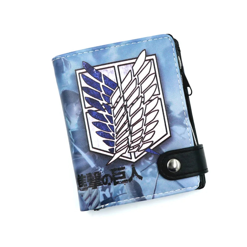 Attack on Titan Short Men Wallet Levi Survey Corps Men's Women's Coin Purse Scout Regiment Money Bag