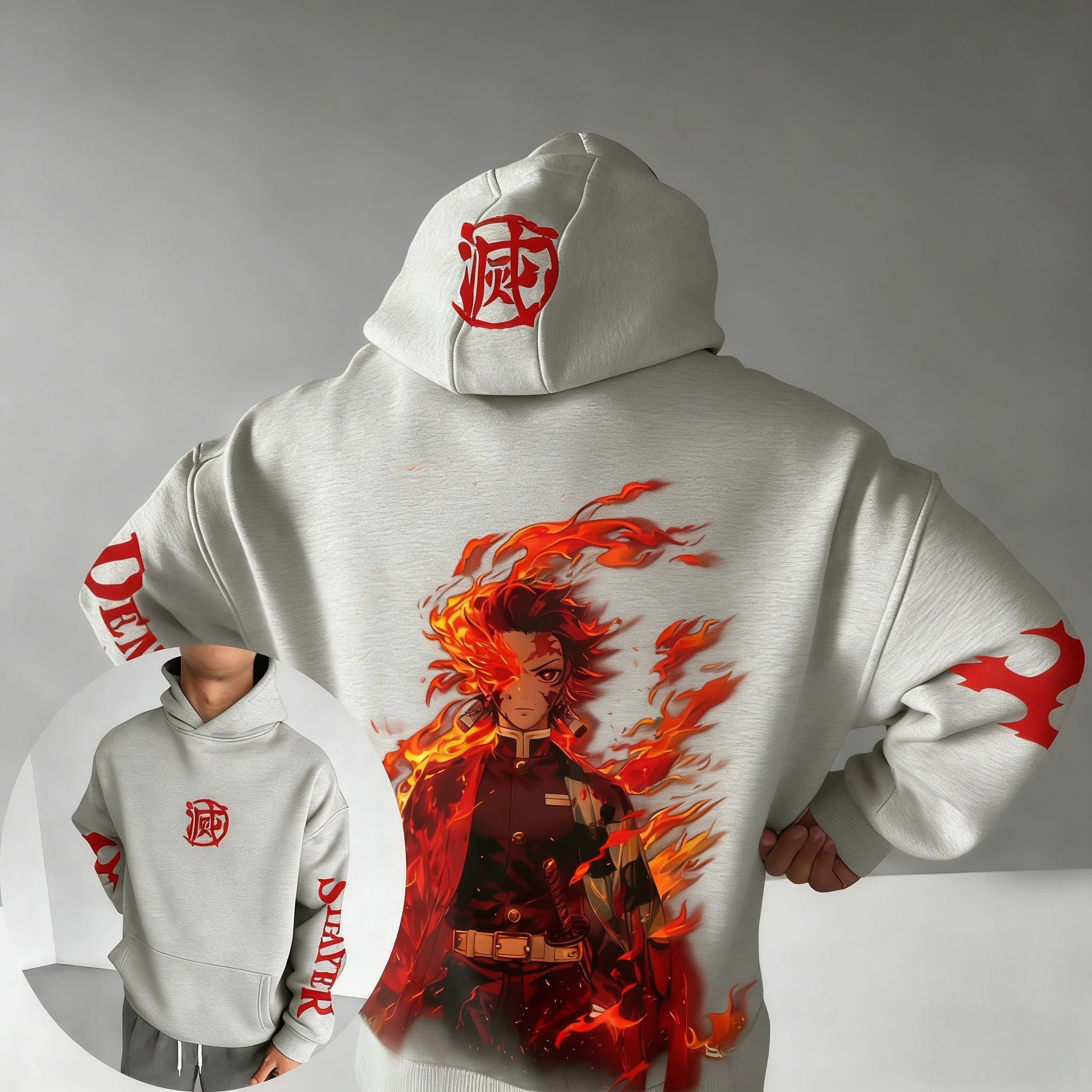 Demon Slayer Spring/Summer Unisex Hoodie New Tanjirou Anime Printed Street Hip Hop Oversized Loose Casual Parent-child Top