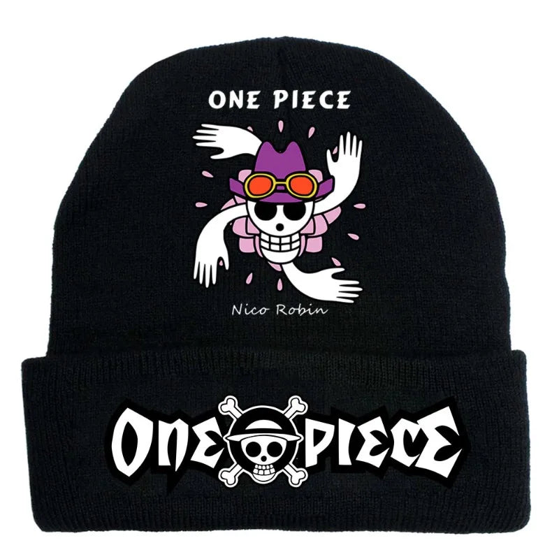 Anime One Piece Embroidered Beanies Hat Men Women Winter Autunm Warm Knitted Bonnet Cap Wool Skullies Boys Beanies Caps