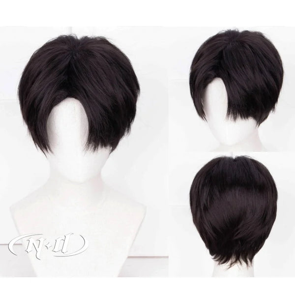 Attack on Titan Levi Ackerman Cosplay Wig – Short Black Heat-Resistant Synthetic Hair