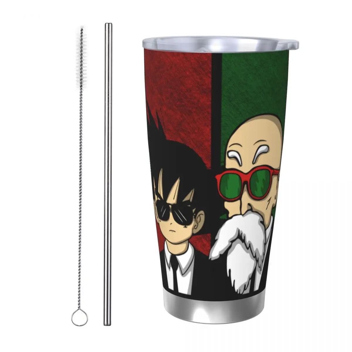 Son Goku & Vegeta DBZ Stainless Steel Tumbler – Double Wall Hot & Cold Cup with Straw