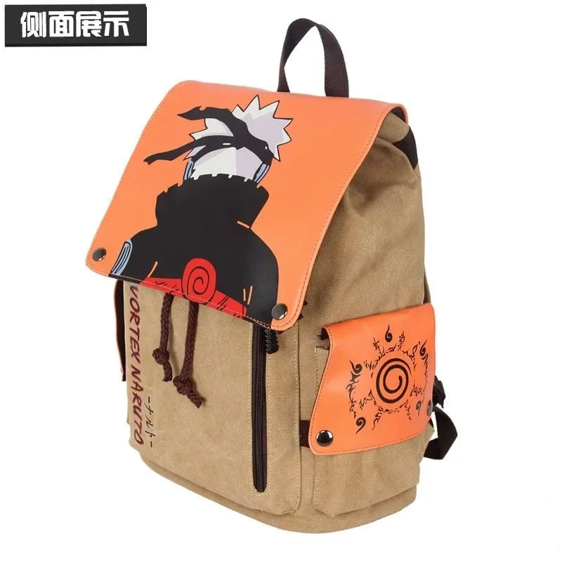 Naruto Creative Animation Peripheral Naruto Canvas Backpack Large Capacity Student School Bag Portable Backpack Gift