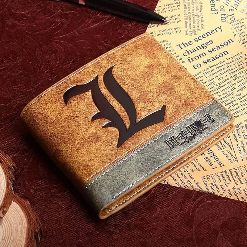 Anime demon slayer Man Bifold Wallets Khaki Card Holders Coin Purse