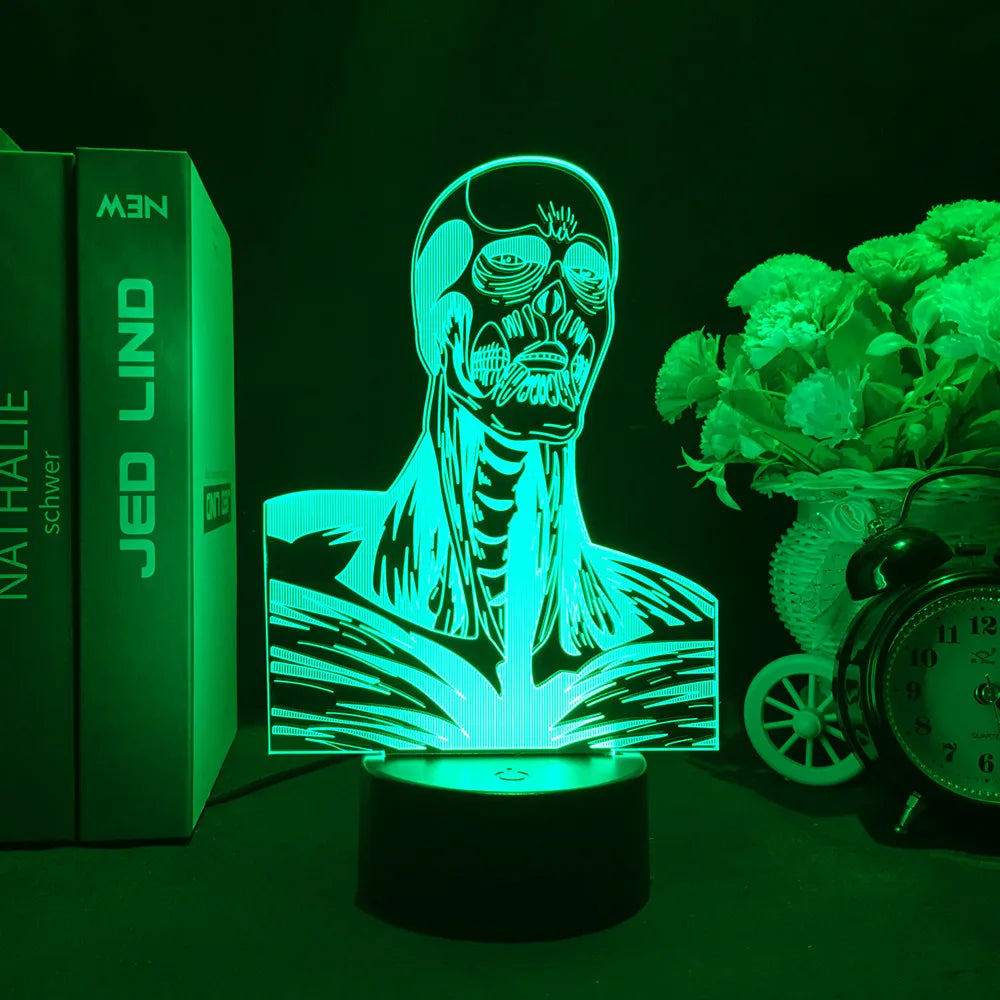 Anime 3D Lamp Attack on Titan Acrylic Luminous Stand Mikasa Ackerman Eren Yeager Action Figure For Kids Children Gifts