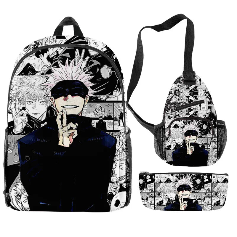 Anime Satoru Gojo School Backpack Laptop Backpack Boys Girls Teens School Bag Travel Bag Mochila Shoulder Bag