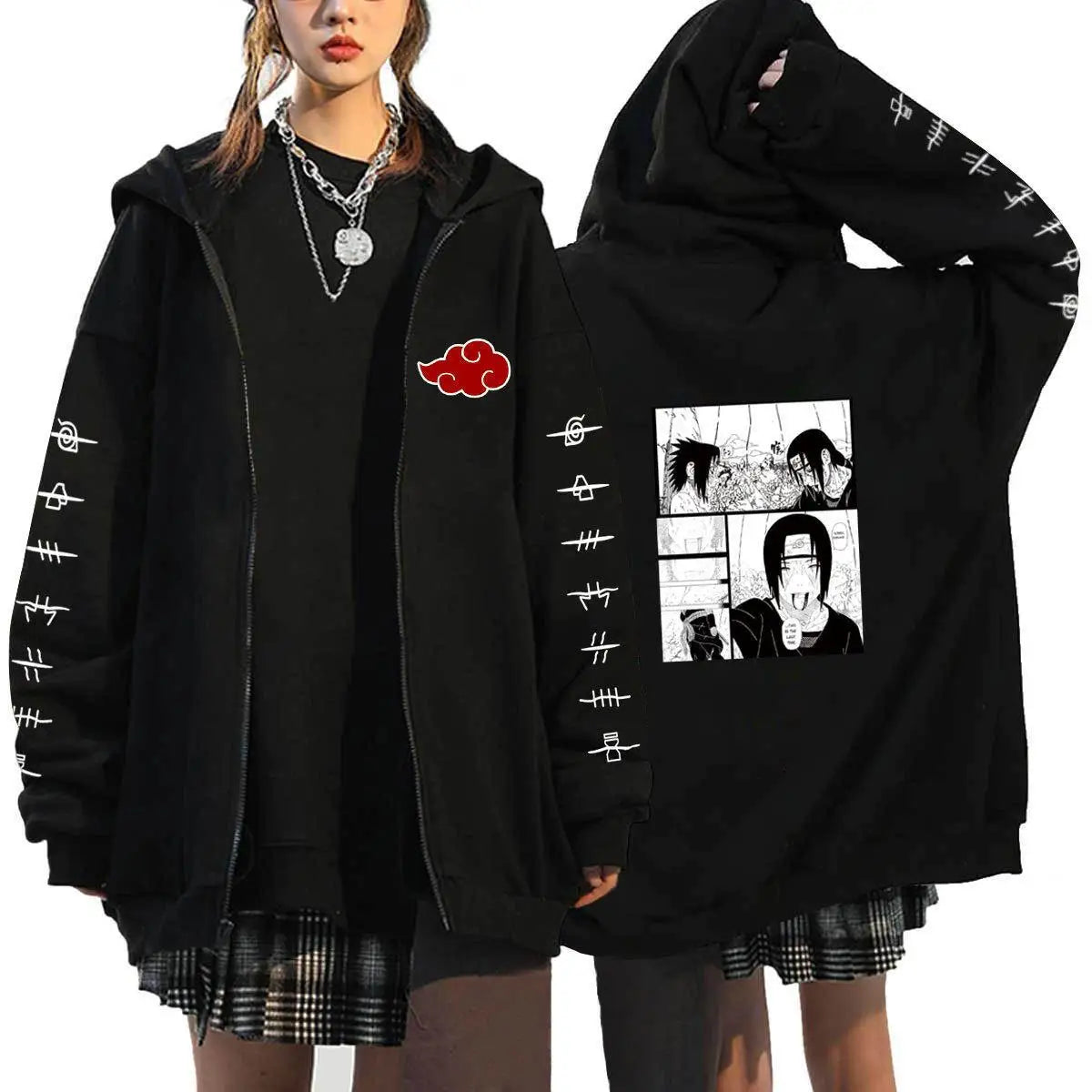 Autumn Zip Up Jacket Anime Naruto Figures Sweatshirt Men Women Plus Size Casual Clothing Harajuku Coat Halloween Gifts