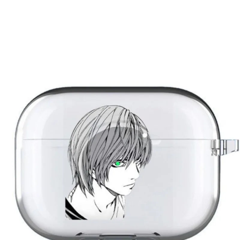 DEATH NOTE Yagami Light Earphone Case for Airpods 1 2 3 Pro Case Anime Transparent Wirless Bluetooth Headphone Cover for Pro2
