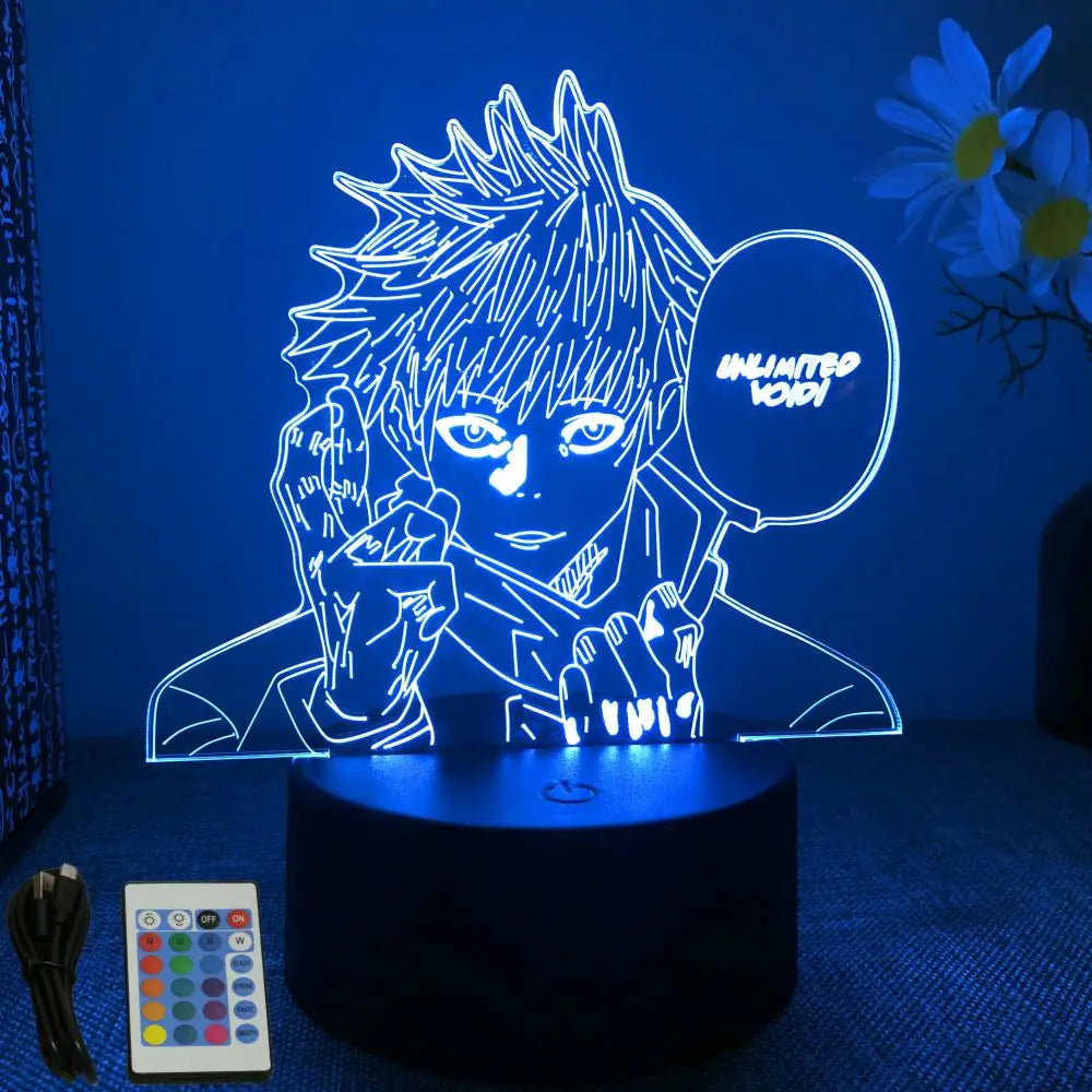 3D Anime Lamp Jujutsu Kaisen Led Night Light RGB Table Lamps Satoru Gojo Action Figure Kids Bedroom Desk Home Decor Friend