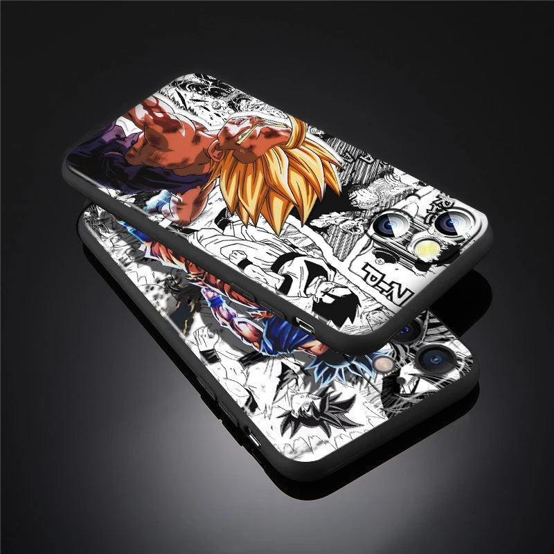 Manga D-Dragon Ball Z Art For iPhone 15 14 13 12 11 XS XR X 8 7 SE Pro Max Plus Mini Black Phone Case