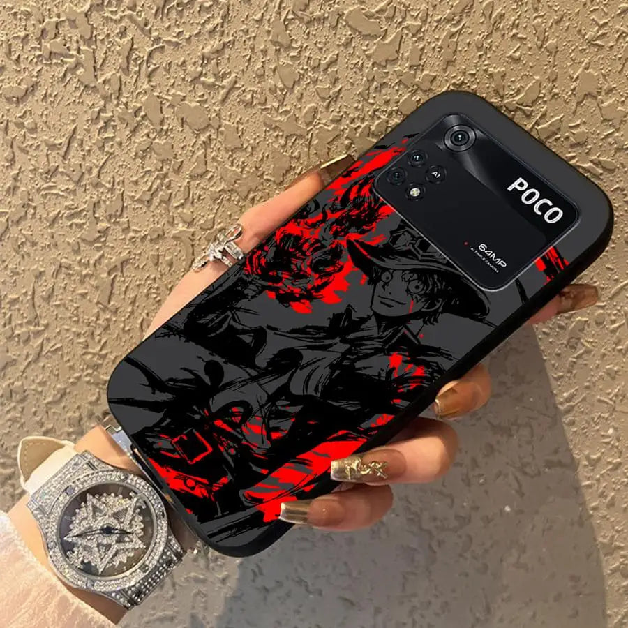 O-neS P-ieceS Cool Case for Xiaomi Poco F8 X3 X4 X5 X7 Pro F3 C50 C71 C61 M3 M4 M7 Pro C75 F1 M5 Black Soft Phone Cover