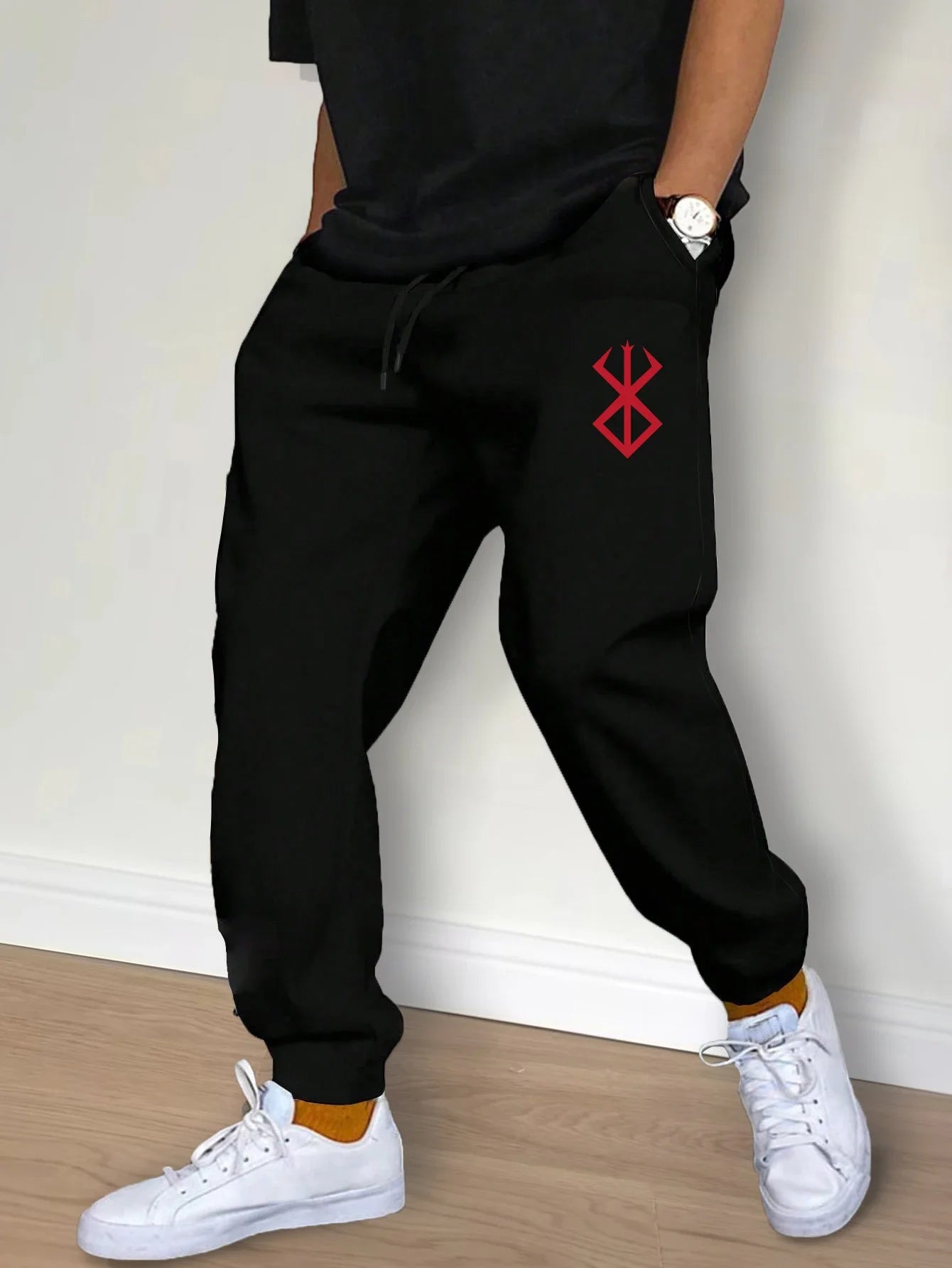 Men's Fashion Pants Spring Autumn Fleece Casual Sweatpants Sports Joggers Workout Gym Fitness Trousers Women Loose Men Clothing