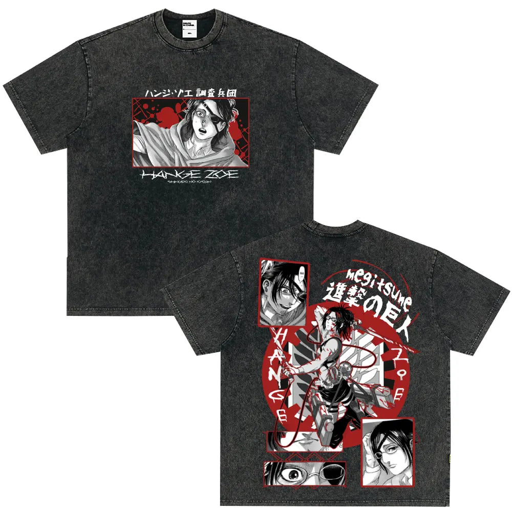 Summer Wears Anime Anime Attack on Titan Classic Cotton T-shirts New Style Washed T-shirt Fashion Streetwears Men